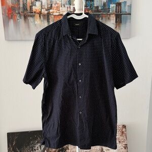Theory Irving sphere print short sleeve shirt large